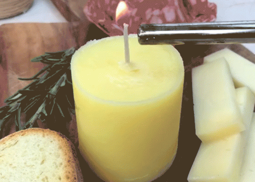 Bougie au beurre de sauge fait maison